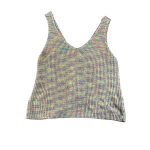 Crochet Hippie Chic Tye Dye Rainbow Festival Coachella Style Beachy Keyhole Tank